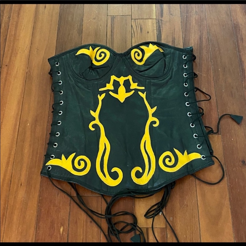 Steel boned leather corset xena warrior princess Cosplay Halloween costume - Picture 1 of 2